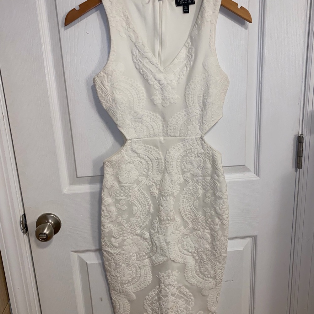 Topshop Ivory Backless Dress